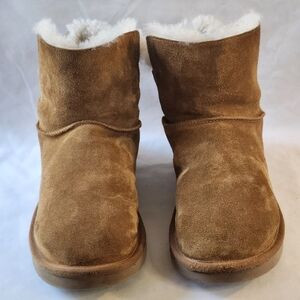Uggs Koolaburra Remley Tan Suede Boots with Cream Accents Size 7